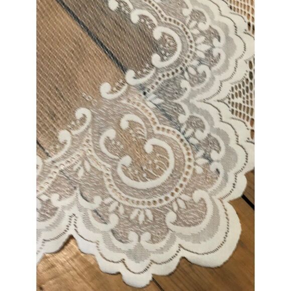 Vintage Heritage Lace Tier and Swag Window Set Embroidered Country Style - Picture 5 of 8